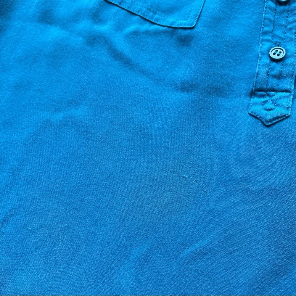 Joie 100% Silk blouse Small Long sleeve Blue V-neck Pockets Lightweight top - Picture 9 of 9